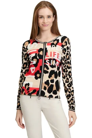Betty Barclay Strickjacke Feinstrickjacke mit Print (1-tlg) Druck