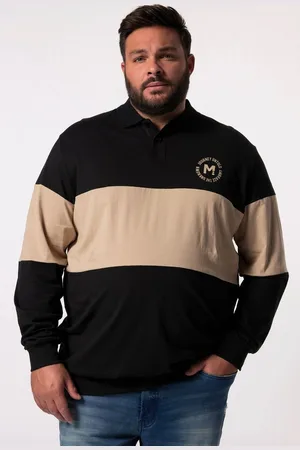 Men Plus Poloshirt Men+ Poloshirt Bauchfit Langarm Rugby bis 8 XL - Verkäufer: Popken Fashion Group