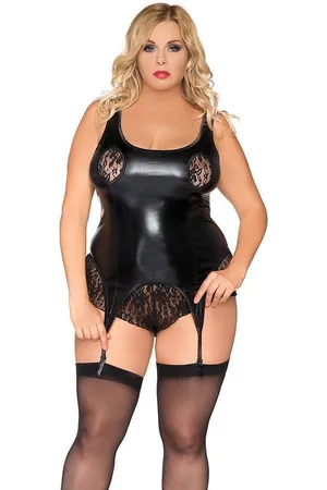 Andalea Corsage Plus Size Corsage mit Strapse Wetlook (1-teilig) - Verkäufer: Andalous Dessous