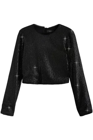 Next Paillettenshirt Mesh-Oberteil mit Pailletten und Rückenschleife (1-tlg) - Verkäufer: Germany GmbH