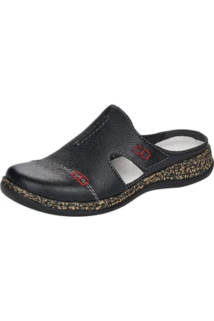 Rieker Clog, Hausschuh, Sommerschuh, Schlupfschuh mit praktischem Klettverschluss