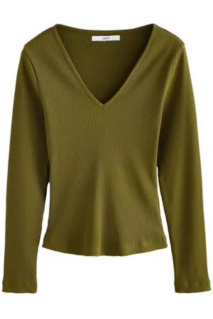 Next Langarmshirt Langärmliges Top mit geripptem V-Ausschnitt (1-tlg) - Verkäufer: Germany GmbH