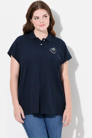 Ulla Popken Poloshirt Poloshirt Stickerei Polokragen Halbarm - Verkäufer: Popken Fashion Group