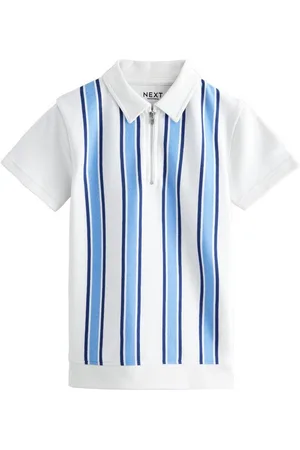 Next Poloshirt Quergestreiftes Poloshirt mit Reißverschlusskragen (1-tlg) - Verkäufer: Germany GmbH