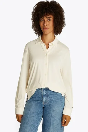 Tommy Hilfiger Klassische Bluse CASUAL BTN DOWN SHIRT LS mit Metalllabel