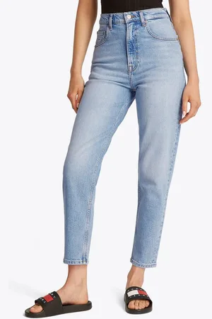 Tommy Hilfiger Mom-Jeans High waist - Mom-Jeans Tapered mit Logo-Stickereien, in knöchelfreier Länge