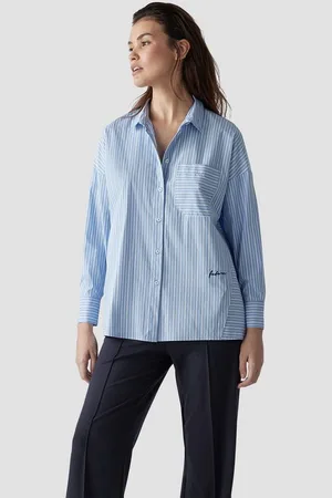 Le Comte Klassische Bluse Gestreifte Bluse mit Oversized-Schnitt