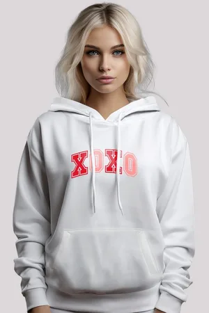 F4NT4STIC Kapuzenpullover xoxo Varsity College Style Valentinstag Premium Qualität