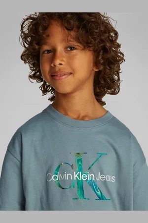 Calvin Klein T-Shirt OCEAN SWIRL MONO T-SHIRT mit großem Logodruck