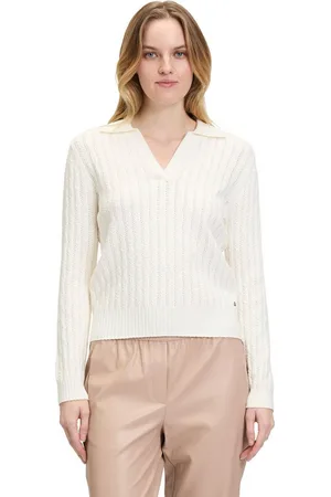 Betty & Co Strickpullover Betty & Co Strickpullover mit Kragen (1-tlg) Struktur