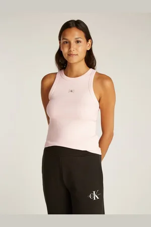 Calvin Klein Tanktop WOVEN LABEL RIB TANK TOP mit Logo