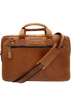 Hillburry Businesstasche schlanke echt Leder Laptoptasche, Aktentasche mit Schultergurt, Laptop-/ Tabletfach - Verkäufer: Taschenvertrieb