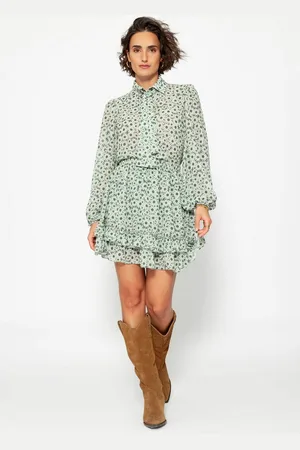 SASSYCLASSY Minirock Mini Rock Damen mit Rüschen und Blumen Print A-Linien-Minirock mit Volants, Gummibund und Blumenmuster in - Verkäufer: