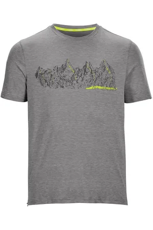Killtec T-Shirt Lilleo MN TSHRT C Schnelltrocknendes Herren T-Shirt mit Berg-Print und Melange-Optik