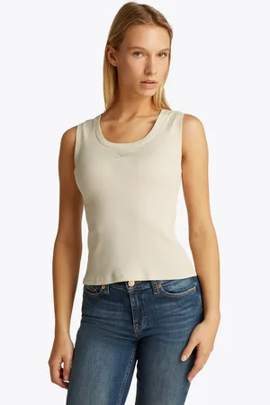 Tommy Hilfiger Tanktop TJW SLIM SCRIPT RIB TANK TOP mit Logostickerei