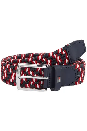 Tommy Hilfiger Flechtgürtel DENTON ELASTIC LEATHER 3.5 Flexibel größenverstellbar, elastisch, Markenlogoemblem aus Metall