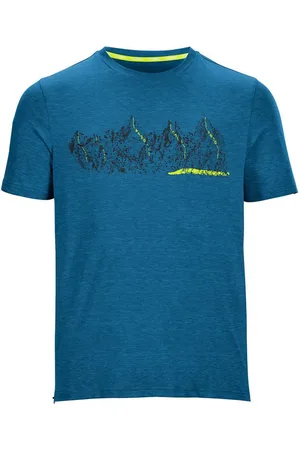 Killtec T-Shirt Lilleo MN TSHRT C Schnelltrocknendes Herren T-Shirt mit Berg-Print und Melange-Optik