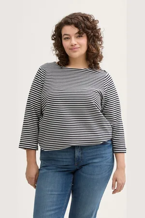 TOM TAILOR 3/4-Arm-Shirt Plus Size - Langarmshirt mit Knopf-Details - Verkäufer: TOM TAILOR