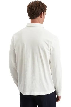 Marc O’ Polo Langarm-Poloshirt in softem Slub-Jersey