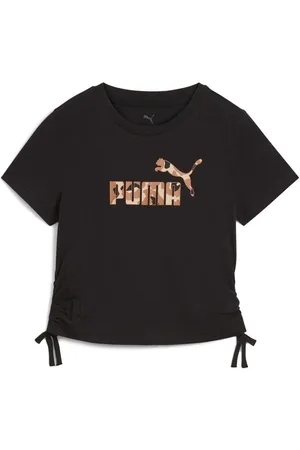 PUMA T-Shirt Essentials Animal Logo Infill T-Shirt mit Knotendetail Mädchen