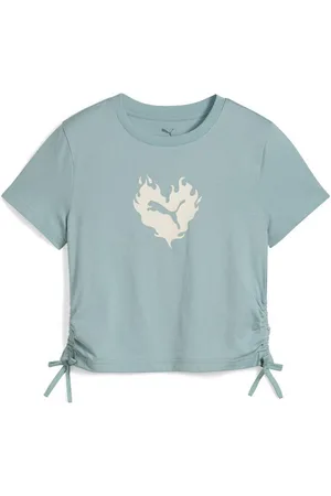 PUMA T-Shirt FLAMING LOVE T-Shirt mit Knotendetail Mädchen