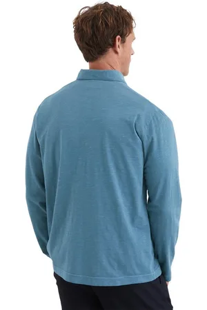 Marc O’ Polo Langarm-Poloshirt in softem Slub-Jersey
