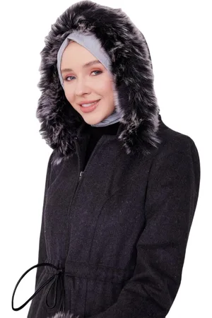 Armine Langmantel Armine-Mantel mit Pelzärmeln und Kapuze – moderne und elegante Hijab-M - Verkäufer: MegaMerchant