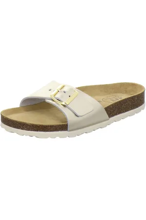 Afs 211203 Sommer Pantolette für Damen mit Fußbett, bequeme Sandalen aus Leder - Verkäufer: