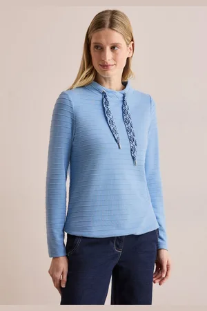 CECIL Langarmshirt mit Materialmix