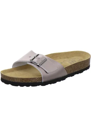 Afs 211292 Sommer Pantolette für Damen mit Fußbett, bequeme Sandalen aus Leder - Verkäufer: