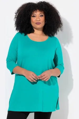 Ulla Popken Longshirt Longshirt A-Linie Rundhalsausschnitt 3/4-Arm - Verkäufer: Popken Fashion Group