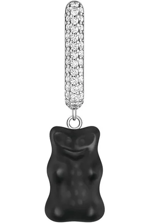 Thomas Sabo Single-Creole x HARIBO Schmuck: Große Einzel-Creole mit Goldbär, mit Kristallglas, Zirkonia (synth)
