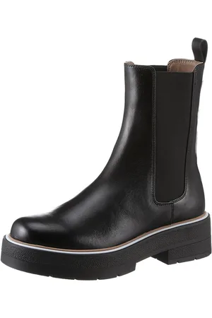 HUGO BOSS Rebby_ChBootie_CBB Chelseaboots, Blockabsatz, Plateau, Schlupfboots, Stiefelette, Stretcheinsätze
