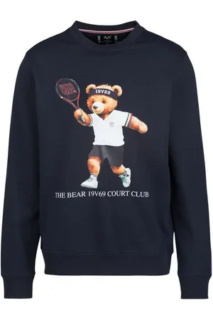 19V69 Italia Sweatshirt NICO TENNIS TEDDY mit Tennis-Bär-Print, sportlicher Look - Verkäufer: Marco GmbH