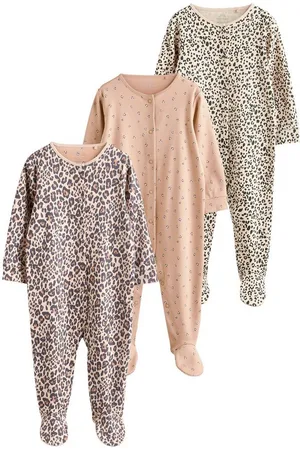 Next Schlafoverall Baumwollstrampler mit Animalprint, 3 Stk. (3-tlg) - Verkäufer: Germany GmbH