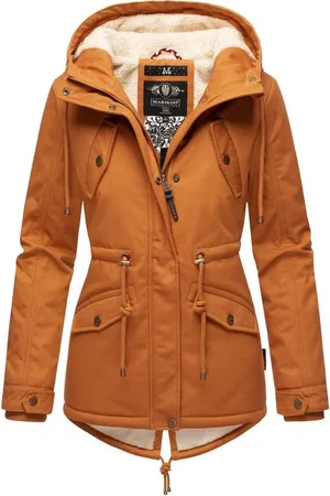 Marikoo Winterjacke Manolya stylischer Kurzmantel mit weichem Teddyfell-Futter