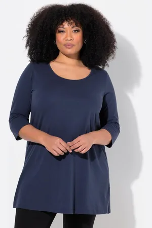 Ulla Popken Longshirt Longshirt A-Linie Rundhalsausschnitt 3/4-Arm - Verkäufer: Popken Fashion Group