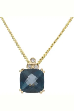 JuwelmaLux Kettenanhänger Anhänger Gold 14 Karat mit London Blue Topas & Brillant (1-tlg), Schmuckanhänger - Verkäufer: Juwelier-Bacak