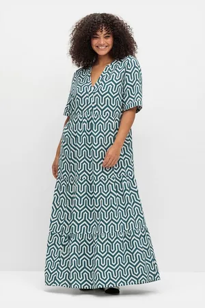 Sheego Maxikleid Große Größen mit grafischem Alloverprint