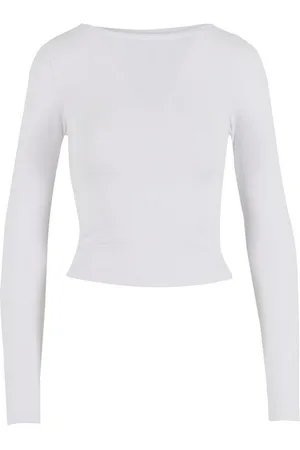 Urban classics Longsleeve Ladies Ruffled Super Slim Longsleeve (1-tlg)