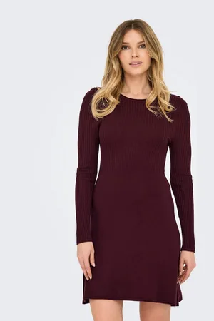 ONLY Midikleid ONLMILA SL BUTTON O-NECK DRESS EX KNT