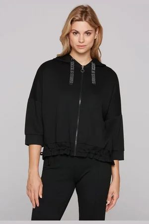 Soccx Kapuzensweatjacke mit überschnittenen Schultern