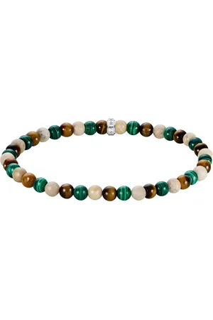 Thomas Sabo Armband Bead Armband, A2183-468-7-L21, mit Malachit, Tigerauge, Jaspis