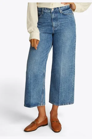 Tommy Hilfiger Weite Jeans WIDE LEG HW LOU mit Logo-Badge, mit Nieten, mit Bügelfalten