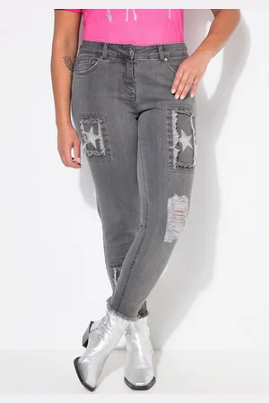 Angel of Style 5-Pocket-Jeans Skinny-Jeans Slim Fit Sterne- Destroy-Patches - Verkäufer: Popken Fashion Group