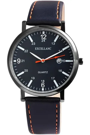 Excellanc Quarzuhr EX0410 Herrenuhr Lederimitationsarmband, Herrenuhr Lederimitat - Verkäufer: Shaghafi GmbH
