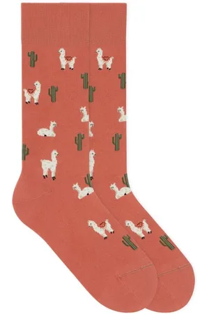 Von Jungfeld Socken Gemusterte Socken mit Lama Icon in Rot - Verkäufer: