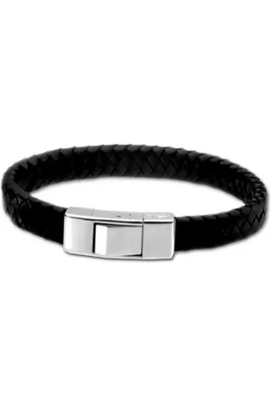 Lotus Armband geflochten Armband (Armband), für Herren aus Edelstahl (Stainless Steel), Echtleder - Verkäufer: Fit4Style Silberschmuck - IMPPAC