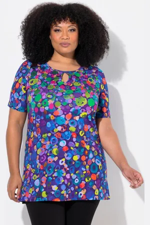 Ulla Popken Longshirt Longshirt A-Linie Rundhals Keyhole Halbarm - Verkäufer: Popken Fashion Group