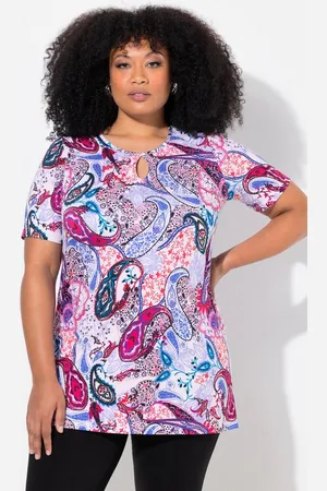 Ulla Popken Longshirt Longshirt Paisley A-Linie Rundhals Halbarm - Verkäufer: Popken Fashion Group